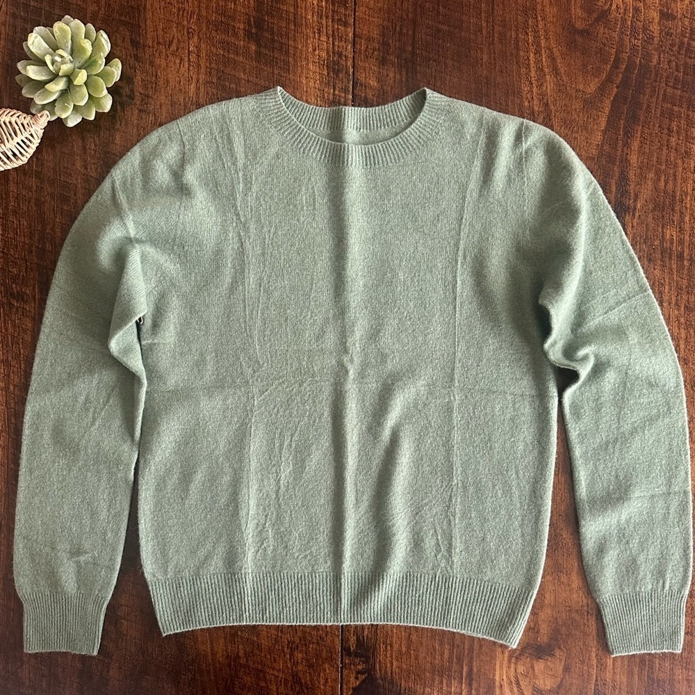 NWT! Sage Green Crewneck Sweater, 100% Wool